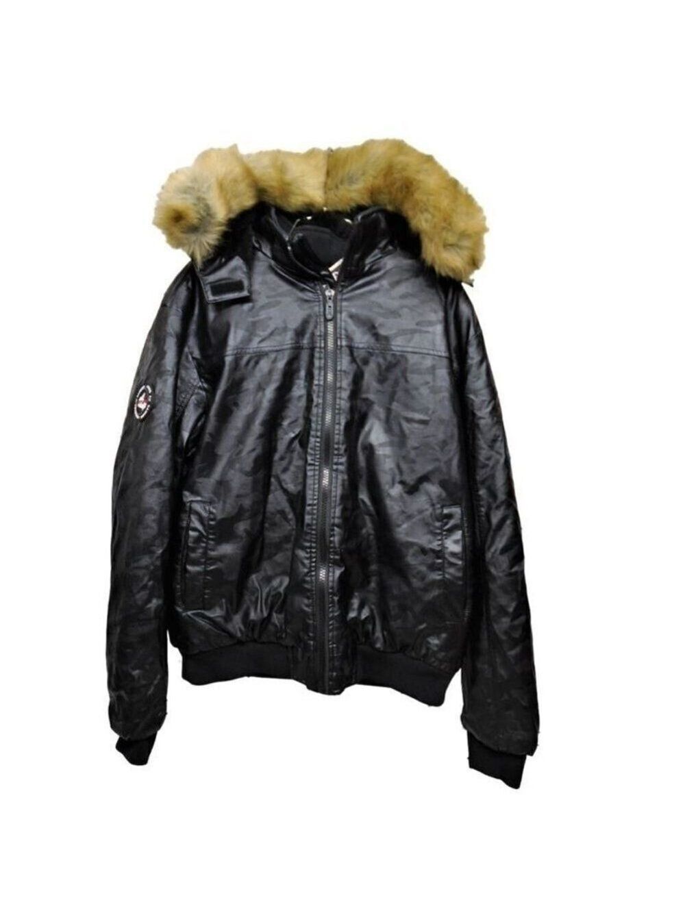 NORTH WAVE Hooded Men Jacket with PolyFill Issulation -35C Faux Leather Size XL